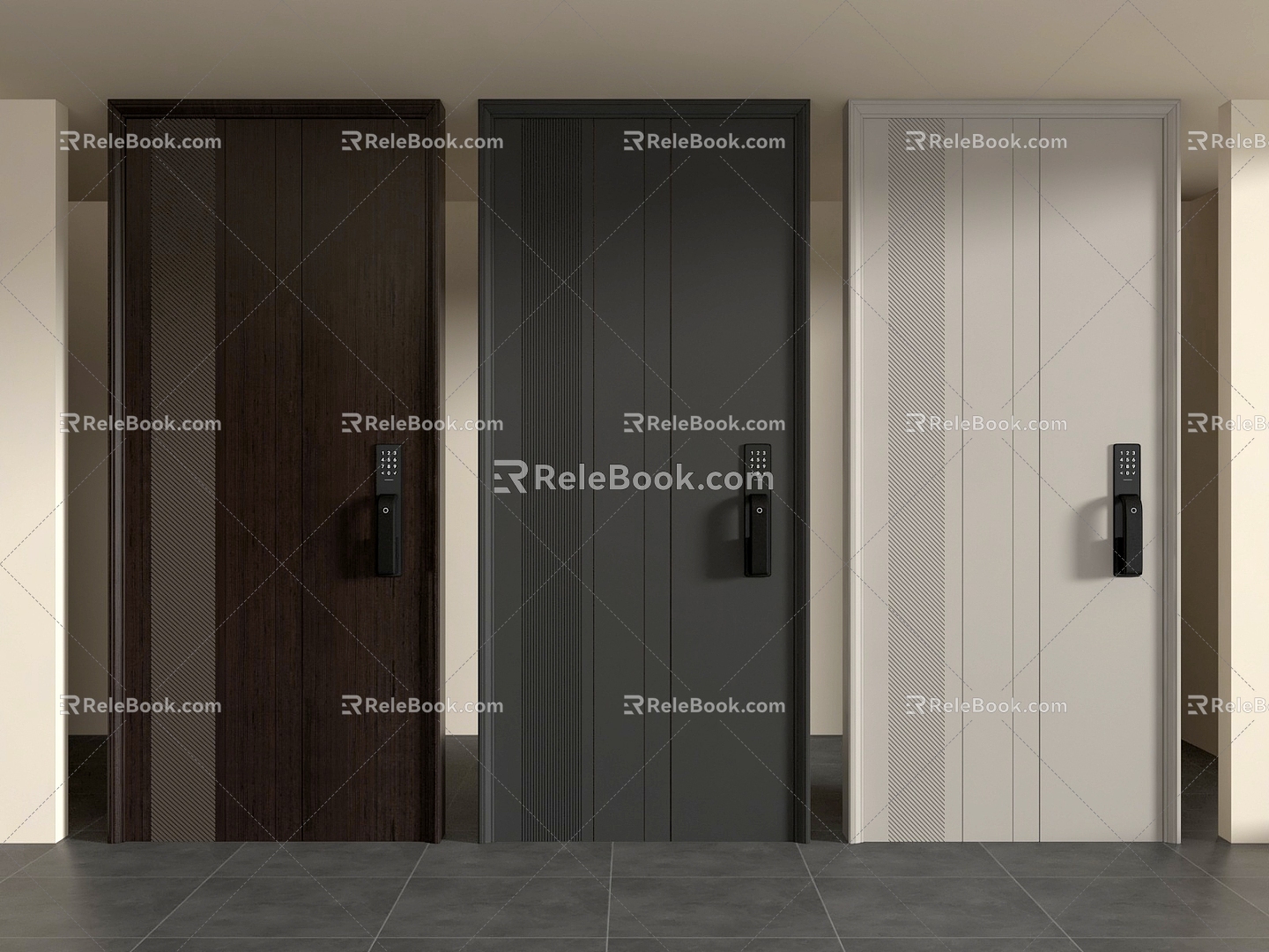 Password door security door entry door 3d model