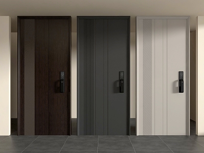 Password door security door entry door 3d model