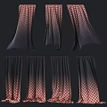 White Curtains With Various Elegant Drapery Styles Soft Texture And Pleated Designs 3d model