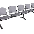 Black And Gray Public Chairs With Connected Row Design Ergonomic Backrests Armrests For Waiting Areas