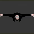 Elderly Man Character as Living Being in Suit With Glasses Arms Outstretched Against Gray Background