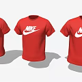Red Nike T shirts With White Swoosh Logo Three Pieces