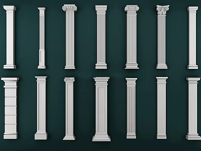 Various Types of Roman Columns With Classic Design for Architectural Decoration 3d model