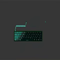 Green Mechanical Keyboard With Backlit Keys Coiled Cable And Compact Design 3d model