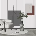 Modern single sofa 3d model