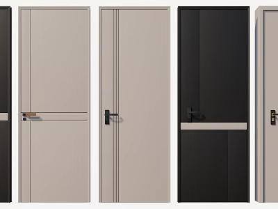 Modern Hinged Door Designs In Various Colors For Home Interior Decor 3d model