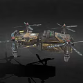 Sci Fi Military Style Multi Rotor Drone With Futuristic Design And Armor Plating 3d model