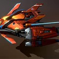 modern fighter spacecraft 3d model
