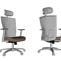 Comfortable Ergonomic Office Chair With Mesh Back Headrest Adjustable Armrests And Rolling Wheels