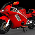 Red Honda Motorcycle With Classic Sporty Design Sleek Body And Black Tires