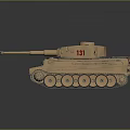 Detailed Sand Colored Military Tank With Number 13 Cannon And Tracks