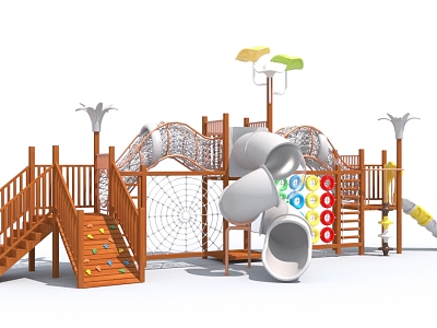 Kindergarten outdoor wooden amusement equipment outdoor large toy slide model