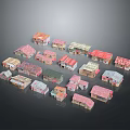 Colorful Miniature House Models With Various Styles And Diverse Roof Colors