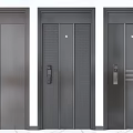 Modern Security Doors With Different Pattern Designs Metal Handle And Lock Features 3d model