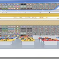 Kids Play Area Mall Store With Blue Starry Sky Ceiling Colorful Lockers And Inflatable Toy
