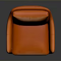 Stylish Comfortable Orange Armchair With Armrests Backrest And Metal Legs