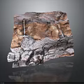 Natural Geological Rock Specimen With Brown Gray White Textured Layered Surface