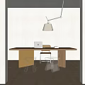 Modern desk and chair combination 3d model
