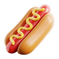 Delicious Hot Dog with Soft Bun Juicy Sausage Red Ketchup and Swirled Yellow Mustard