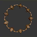 Elegant Decorative Crown With Gold Metal And Red Gemstones For Home Decor