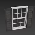 Classic Window Design With White Frame Dark Wooden Shutters And Natural Light