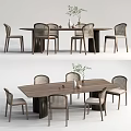 Nordic Dining Table and Chair Combination 3d model