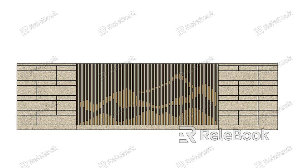 New Chinese Style Landscape Wall model