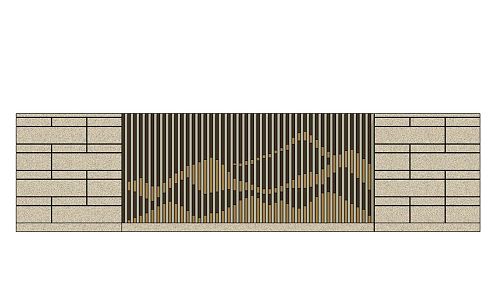 New Chinese Style Landscape Wall 3d model