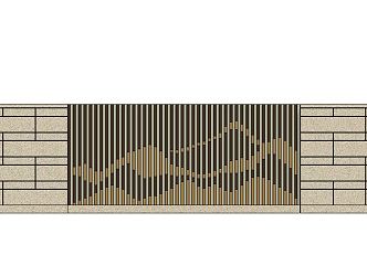 New Chinese Style Landscape Wall 3d model