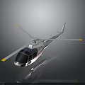 Modern Black Blue Helicopter With Rotors Landing Gear And Dark Background Reflection
