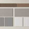 Modern Wall Paneling with Various Striped Textures in Brown Gray White Hues