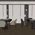 Modern Mahjong Table and Chair Decorative Cabinet Mahjong Table Combination 3d model