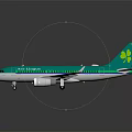 Airbus Passenger Aircraft With Green And White Livery Twin Engine Design