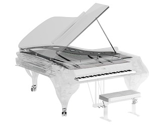 Modern Piano Crystal Piano 3d model