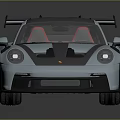 Sleek White Sports Car With Black Accents Rear Spoiler And Sporty Exterior Design