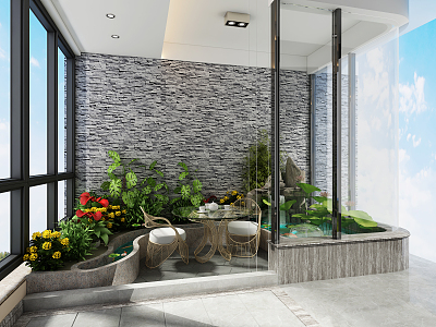 Modern Balcony 3d model