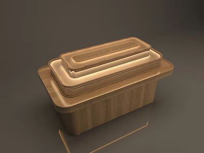 Modern Wooden Display Shelving Unit With Multi layer Storage For Retail Products 3d model