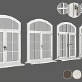 White Arched Top Casement Windows With Multiple Color Options And Handle Details