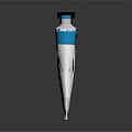 Art Color Paint Tubes With Red Blue Labels And Colorful Caps On Reflective Black Background