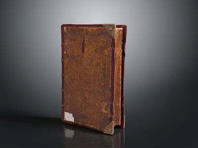 Antique Leather Bound Book With Worn Brown Cover And Classic Vintage Design 3d model
