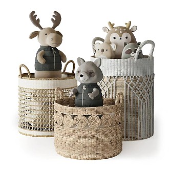 Children's toys and storage baskets 3d model