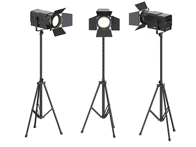 Professional Floor Lamps With Tripod Stands And Adjustable Light Shades For Studio Use 3d model