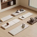 Cozy Room With Wooden Floor Multiple Floor Cushions Pillows And Books