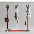 Modern Coat Racks With Black And White Bases Hanging Hats Bags And Clothes