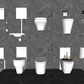 Modern Toilet Display With Various Styles Wall Mounted Floor Standing And Water Tanks