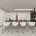 Modern Minimalist Public Office Space With Open Layout Partition And Green Plants