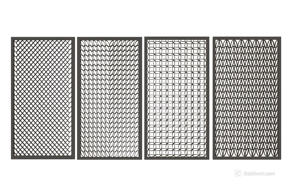 Decorative Mesh Room Dividers With Various Geometric Patterns And Designs 3d model 