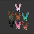 Colorful Vibrant Rabbit Ear Masks In Various Colors For Party Decorations
