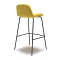 Modern Yellow Upholstered Bar Stool With Black Metal Frame Stylish Design 3d model