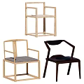 Modern Single Chair Designs with Wooden Frame and Upholstered Seats in Minimalist Style